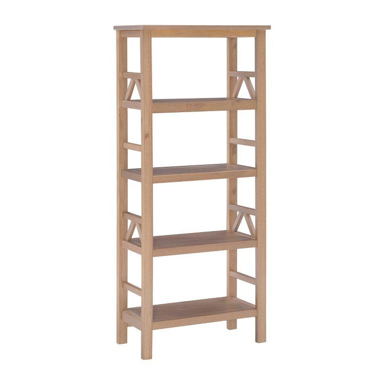 54.45" Original PT - Titian Transitional Solid Wood Display and Storage Bookshelf Driftwood - Linon