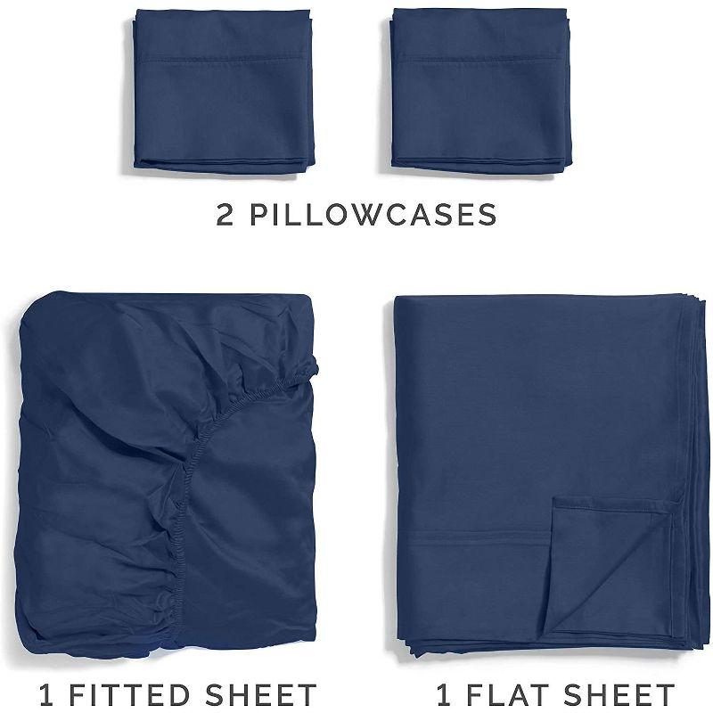 CGK Linens 4 Piece 100% Cotton 400 Thread Count Hotel Quality Bed Sheet Set