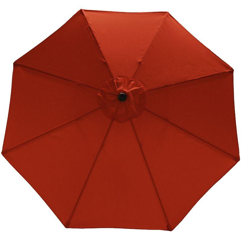 Sunnydaze Outdoor Aluminum Patio Table Umbrella with Polyester Canopy and Push Button Tilt and Crank - 9' - Burnt Orange