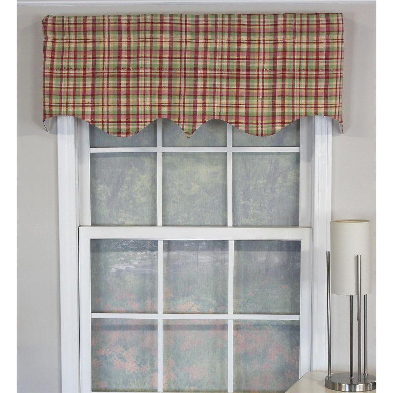 RLF Home Plaided Regal 100% Cotton with Fully Lined 3" Rod Pocket Valnance for Windows 50" x 17"