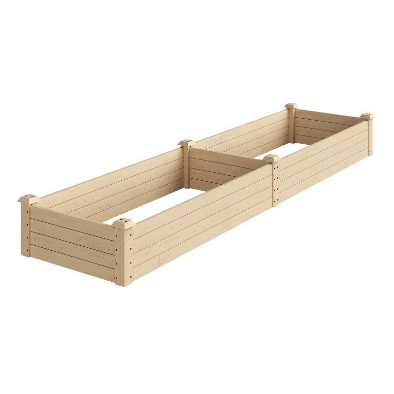 8ft x 2ft Natural Fir Wood Raised Garden Bed