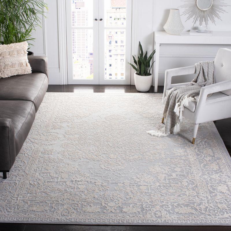 Reflection RFT664 Power Loomed Indoor Area Rug - 8'x8' - Light Grey/Cream - Safavieh