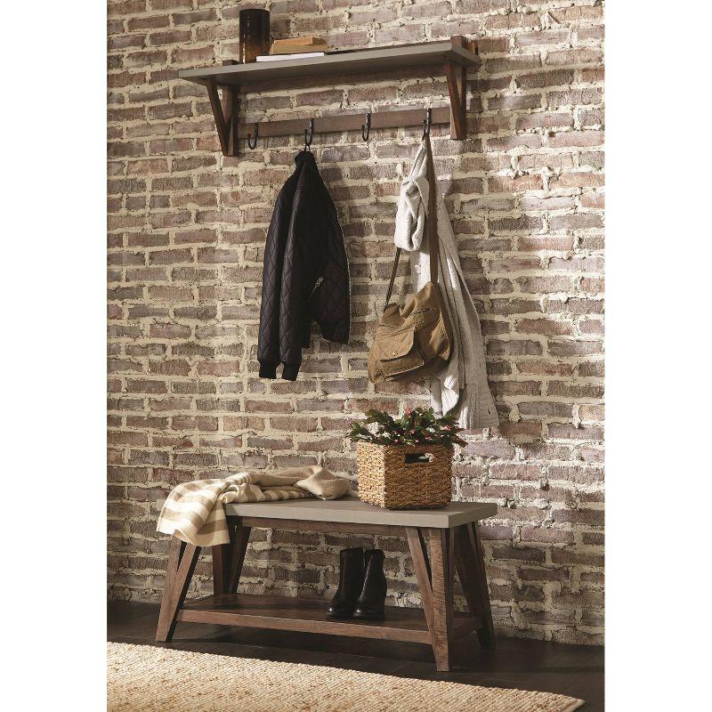 Brookside Industrial Mango Wood and Concrete Entryway Bench