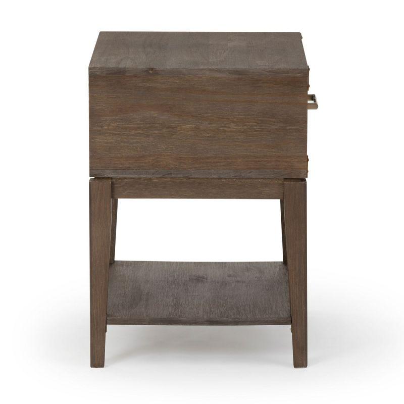 Plank+Beam Solid Wood Nightstand with 1 Drawer, Contemporary Side Table for Bedroom, Clay