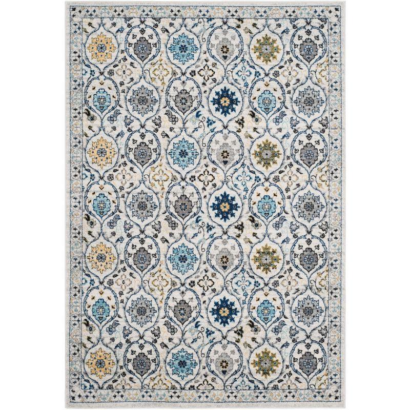 Evoke EVK210 Power Loomed Area Rug - Ivory/Blue - 6'7"x9' - Safavieh.