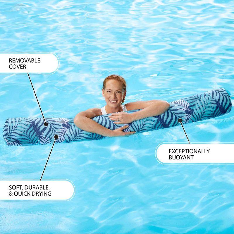 Blue and White Fern Oversized Inflatable Pool Noodle