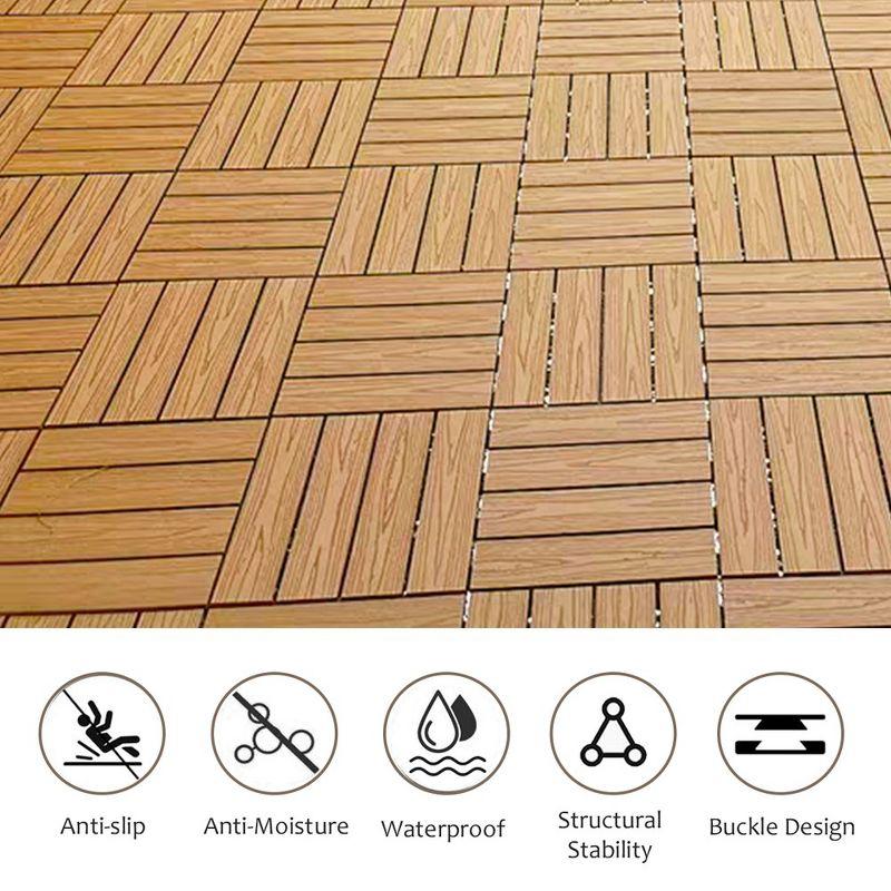 Wood Plastic Composite Deck Tiles Set of 20pcs, Composite Decking Resist Rust