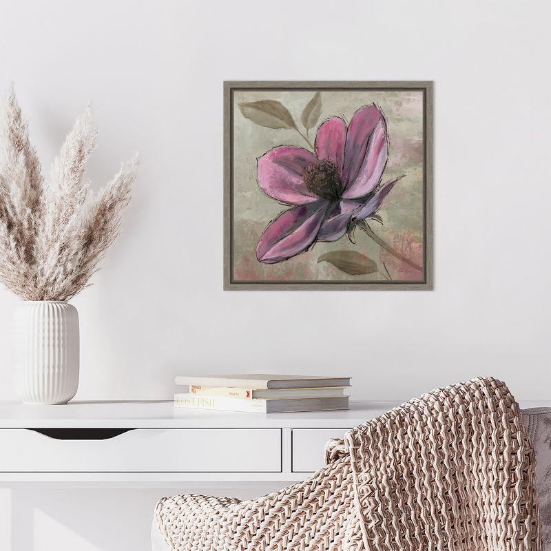 Amanti Art Plum Floral III by Emily Adams Canvas Wall Art Print Framed 16-in. x 16-in.