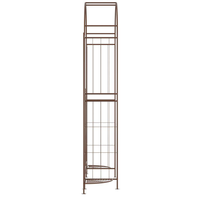 Outsunny 54.25'' W x 15.25'' D Metal Arbor with Gate in Brown