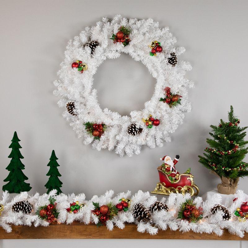 Northlight 24" Unlit White Canadian Pine Artificial Christmas Wreath