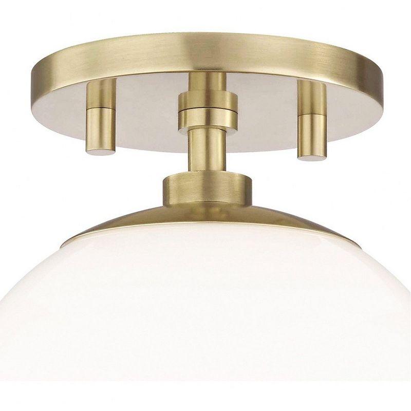 Mitzi Stella 1 - Light Semi-Flush Mount in  Aged Brass White Shade