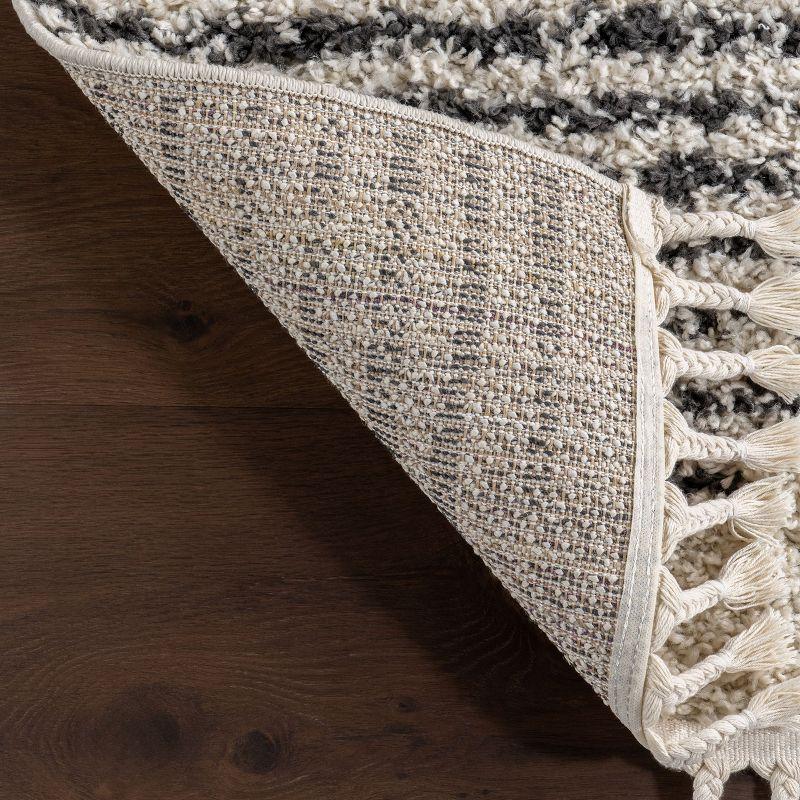 Nuloom Bria Trellis 2x10 Runner Shag Indoor Area Rug for Living Room Bedroom Dining Room Nursery Entryway Hallway, Off White/Charcoal
