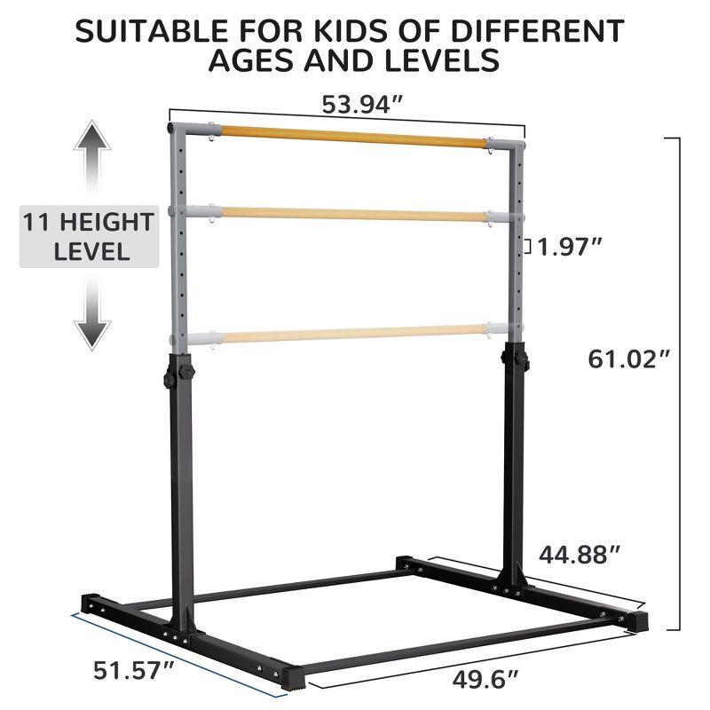 Signature Fitness Adjustable Folding Steel Gymnastics Bar, Ages 3 & Up