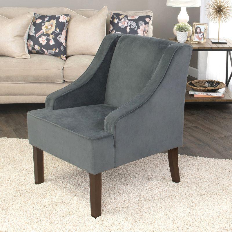 Velvet Swoop Armchair - HomePop