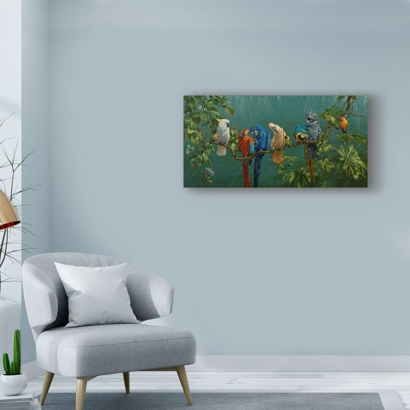 Trademark Fine Art - Michael Jackson 'Perroquets' Canvas Art - 16x32