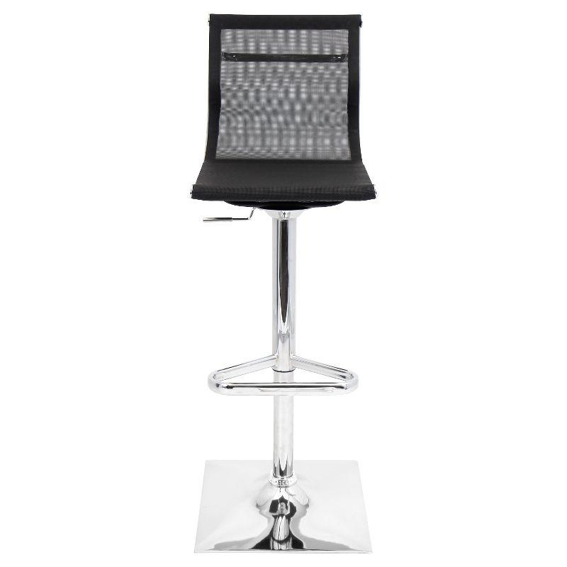 LumiSource Mirage 33.25" Barstool Metal/Black: Adjustable, Swivel, Low Back, Modern Design