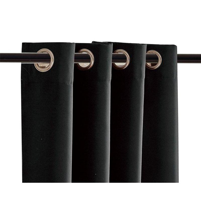 Blackout Room Divider Panel Privacy Partition Heavyweight Premium Fabric Thermal Insulated Grommet Top Black Color 48 W X 84 L Inches