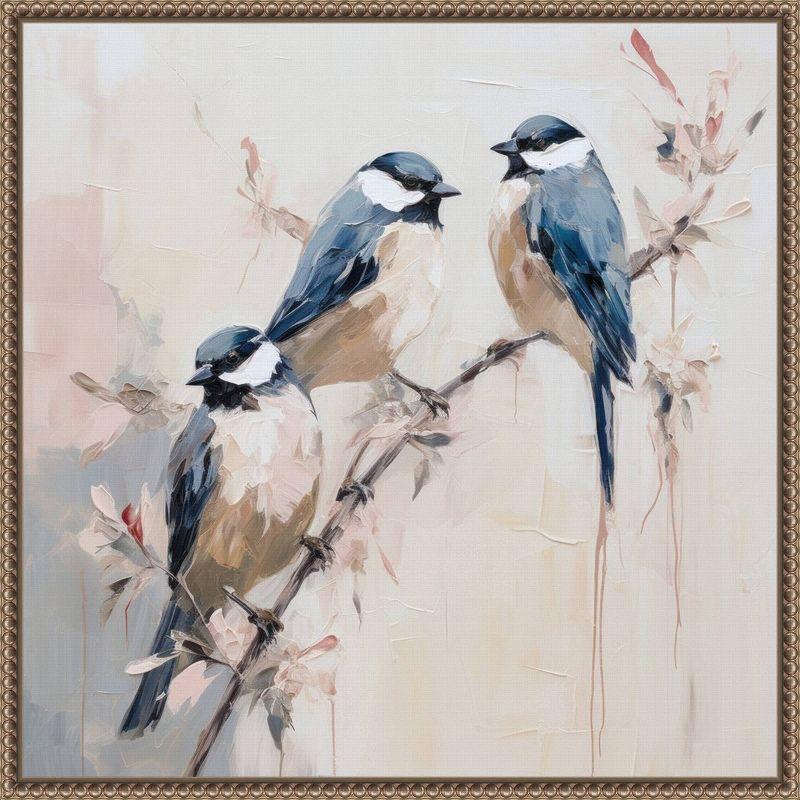 Amanti Art 22"x22" Elegant Bird Silhouettes I by Lazar Studio Framed Canvas Wall Art Print