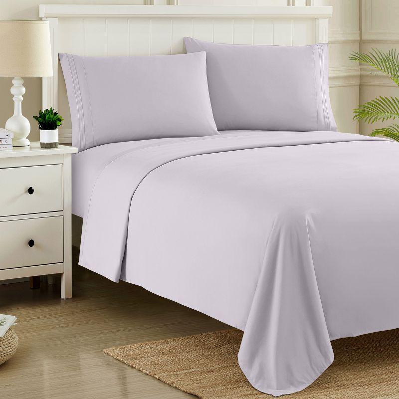 Lilac Twin Deep Pocket Ultra Soft Microfiber Sheet Set