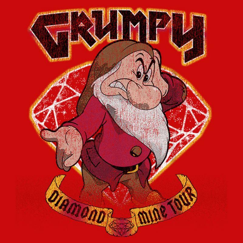Boy's Snow White and the Seven Dwarfs Grumpy Diamond Mine Tour  T-Shirt - Red - Large