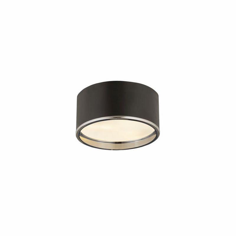 Arlo Modern Matte Black & Chrome 12'' Flush Mount Ceiling Light