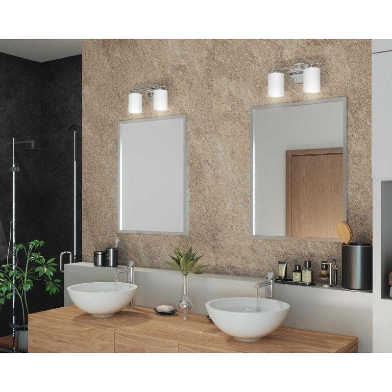 Progress Lighting Replay Collection 2-Light Bath Vanity, Polished Nickel, Shade Included
