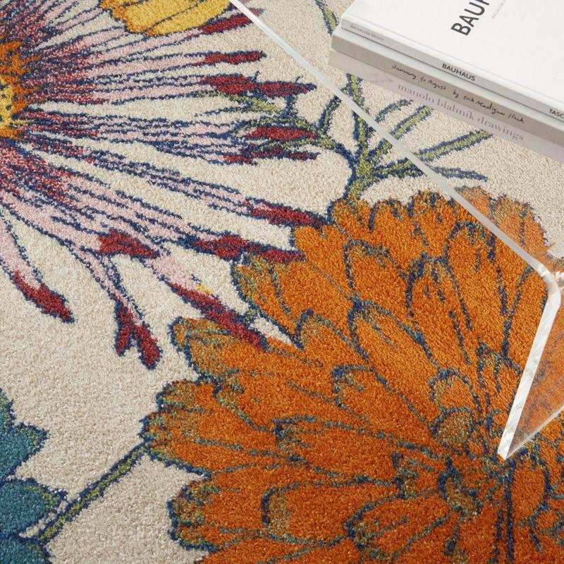 Nourison Allur Oversized Flowers Indoor Area Rug Ivory Multicolor 4' x 6'