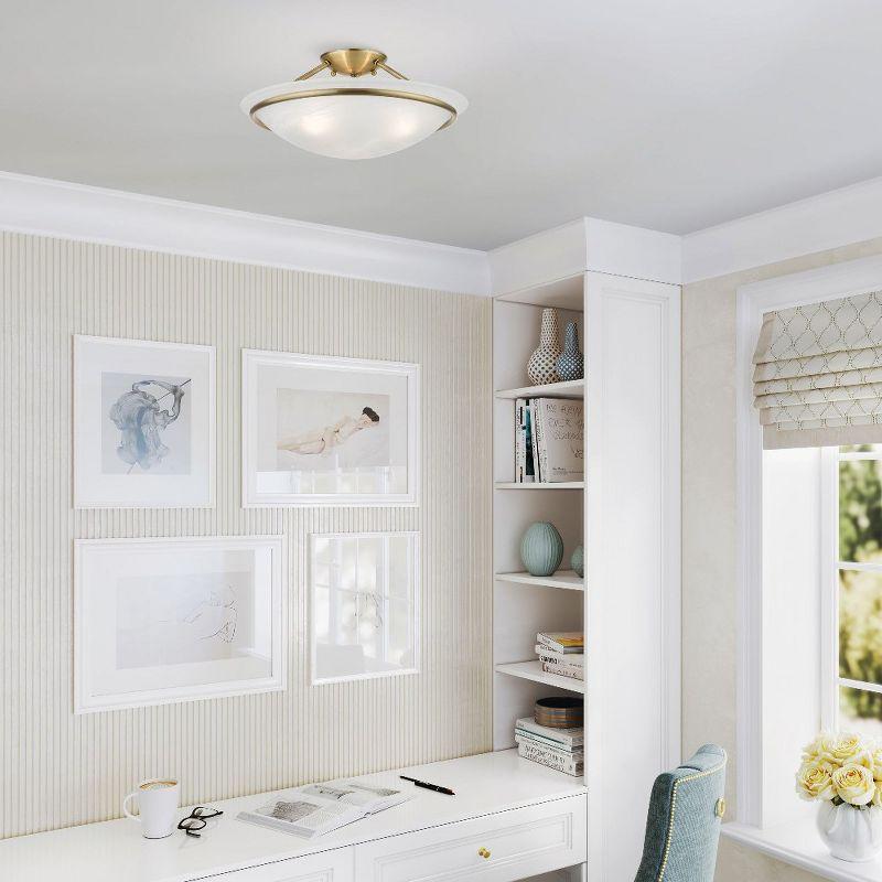 Livex Lighting Newburgh 3 - Light Semi-Flush Mount in  Antique Brass