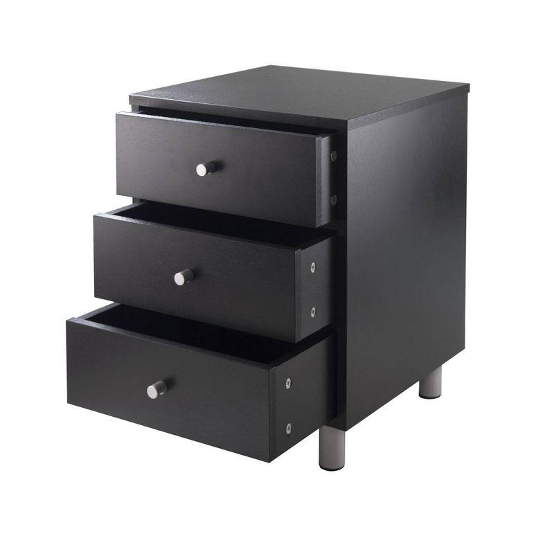 Daniel Nightstand with 3 Drawers Black - Winsome