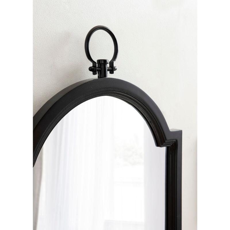 Ohara Arch Black Wood Bathroom Vanity Mirror