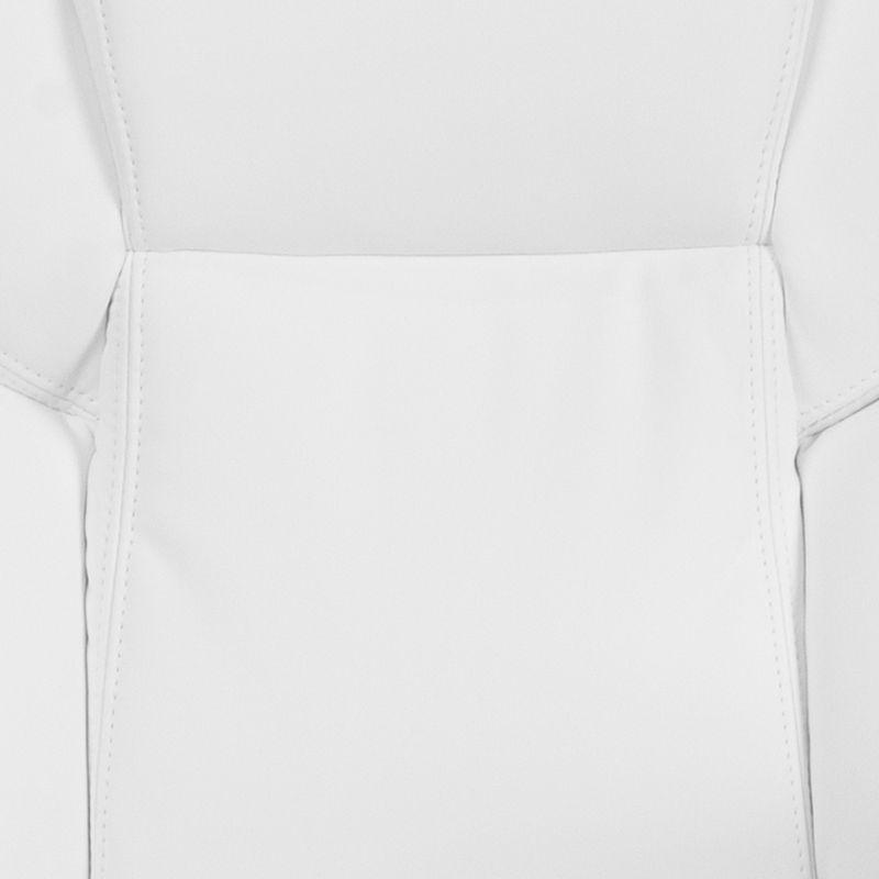 Flash Furniture Mid-Back White LeatherSoft Executive Swivel Office Chair with Padded Arms