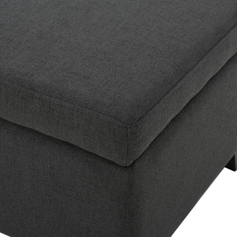 York Storage Ottoman Dark Gray - Christopher Knight Home: Upholstered, Rectangular, No Assembly Required