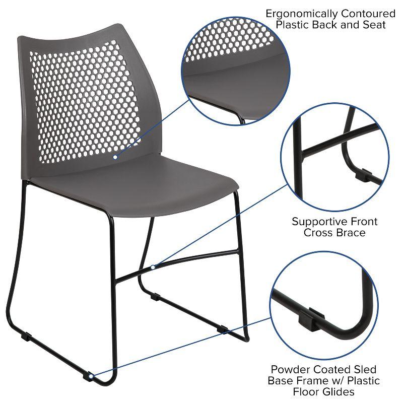 Flash Furniture Antonia 661 lb. Capacity Stack Chair with Air-Vent Back and Powder Coated Sled Base