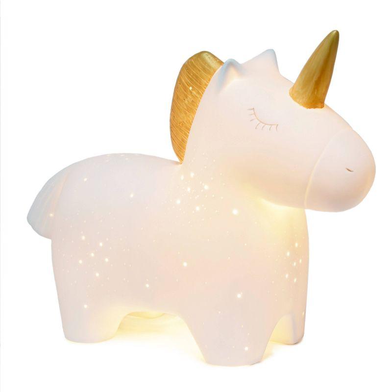 Porcelain Unicorn Shaped Table Lamp White - Simple Designs: Ceramic Nightstand Decor, ETL Listed, No Assembly Required