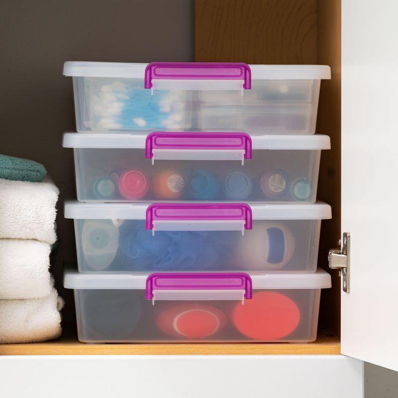 IRIS USA Modular Stackable Plastic Storage Container with Secure Buckle-up Lid