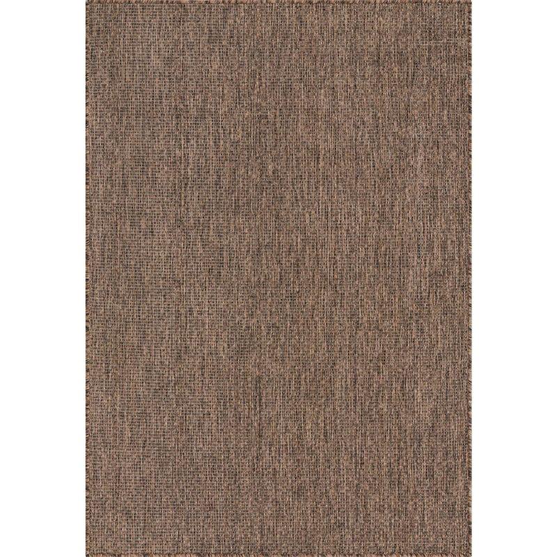 Unique Loom 4' 1 x 6' 1 Rectangle Indoor/Outdoor Solid Light Brown Area Rug