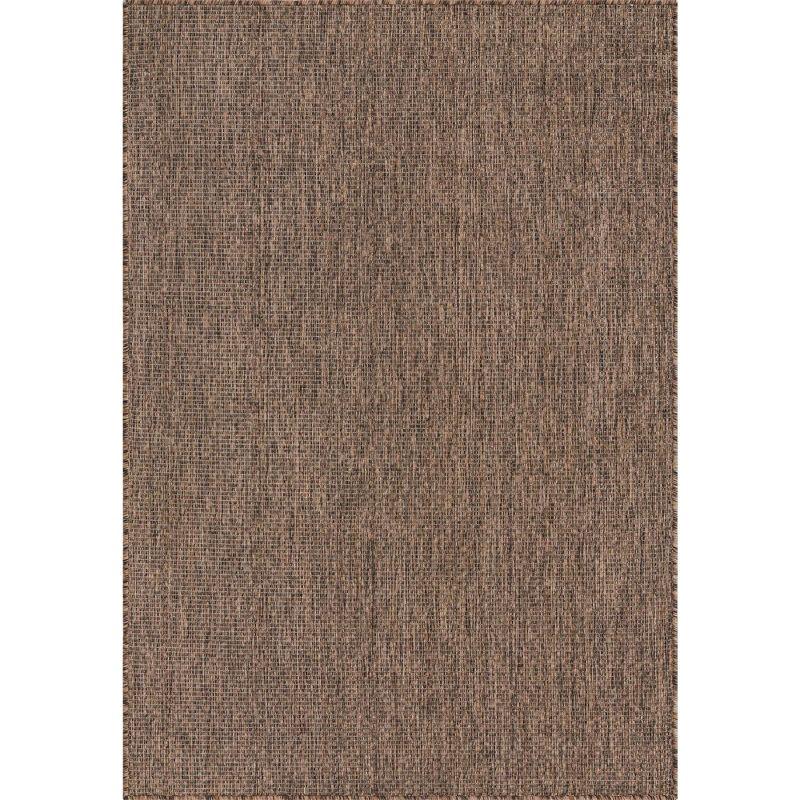 Versatile Light Brown 4' x 6' Synthetic Outdoor Rug