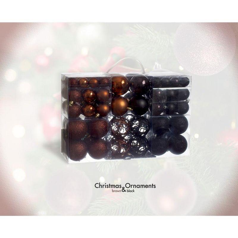 R N' Ds Shatterproof Christmas Ornament Balls - Black and Brown - 100 Pack