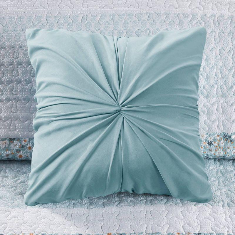 Aqua King Seersucker Microfiber Quilt Set with Pillow