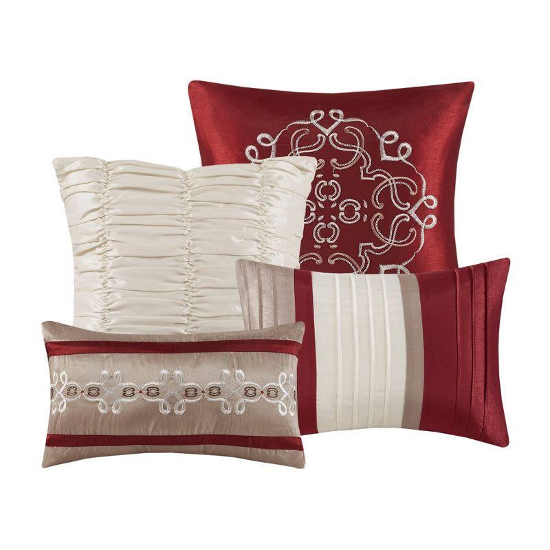 Jelena Red Microfiber Queen 24-Piece Bedspread Set