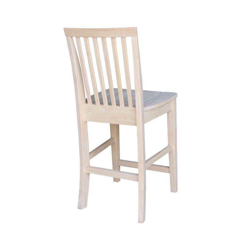 Mission Slat Back Counter Height Barstool Unfinished - International Concepts