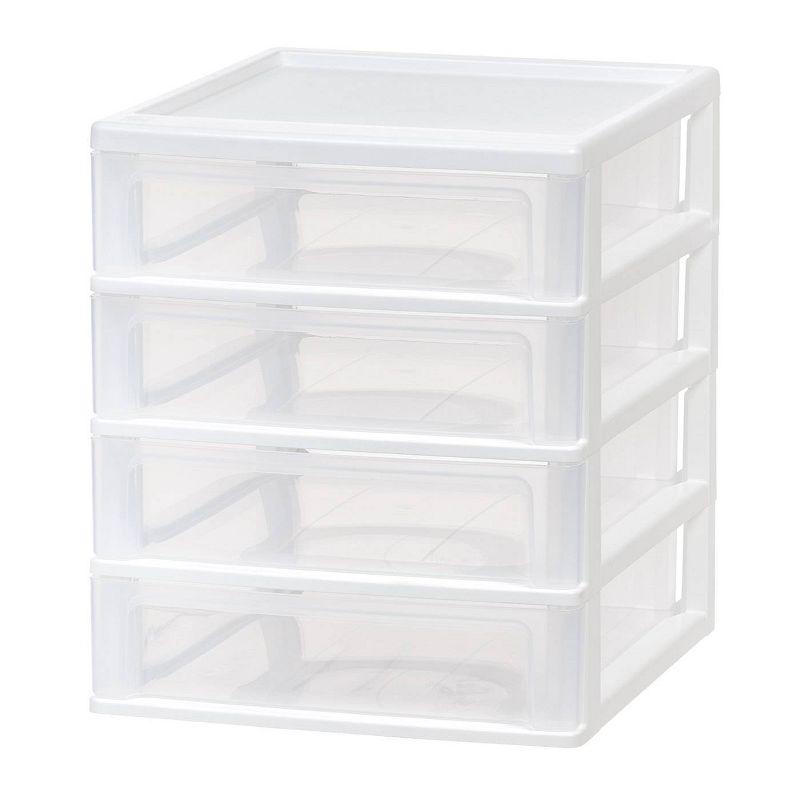 Small White Plastic 4-Drawer Stackable Organizer