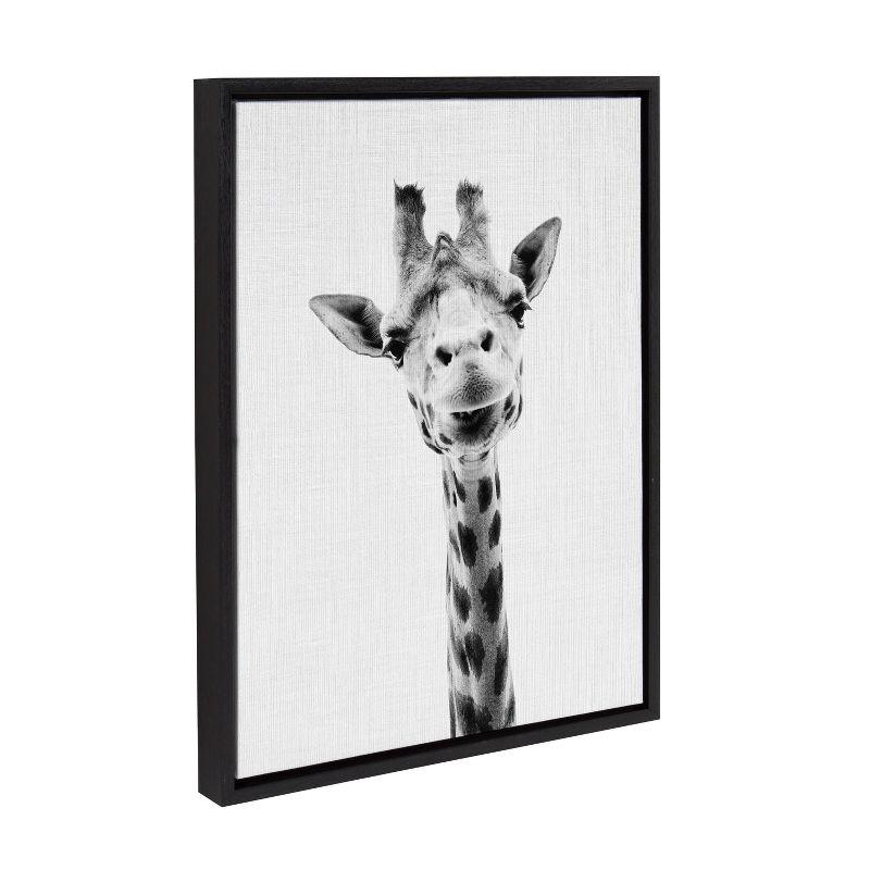 Black and White Giraffe Portrait Canvas Wall Art