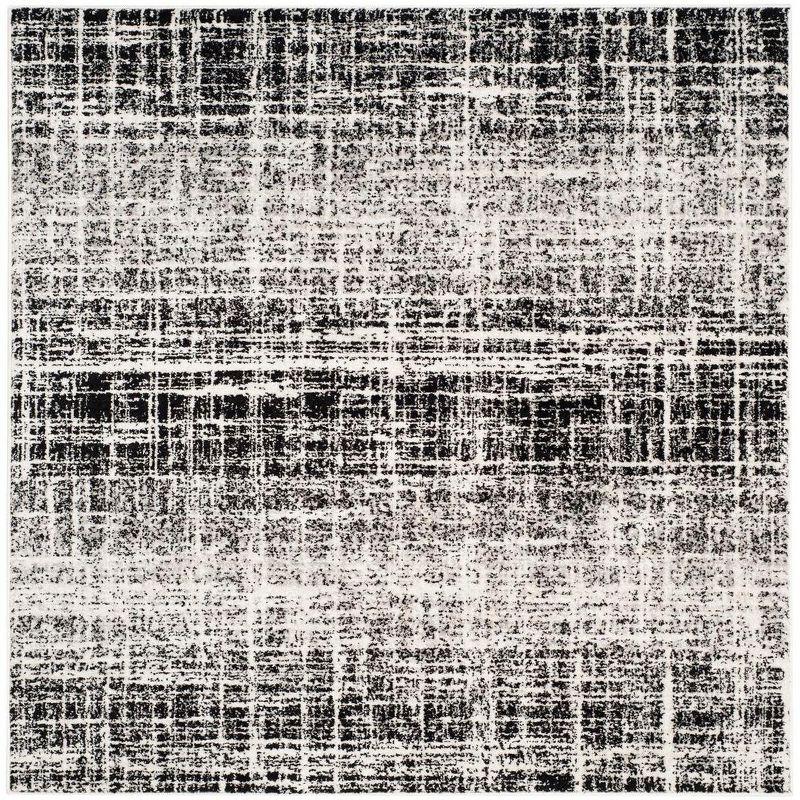 Adirondack ADR116 Machine Made Indoor Area Rug - Ivory/Black - 4'x4' - Safavieh