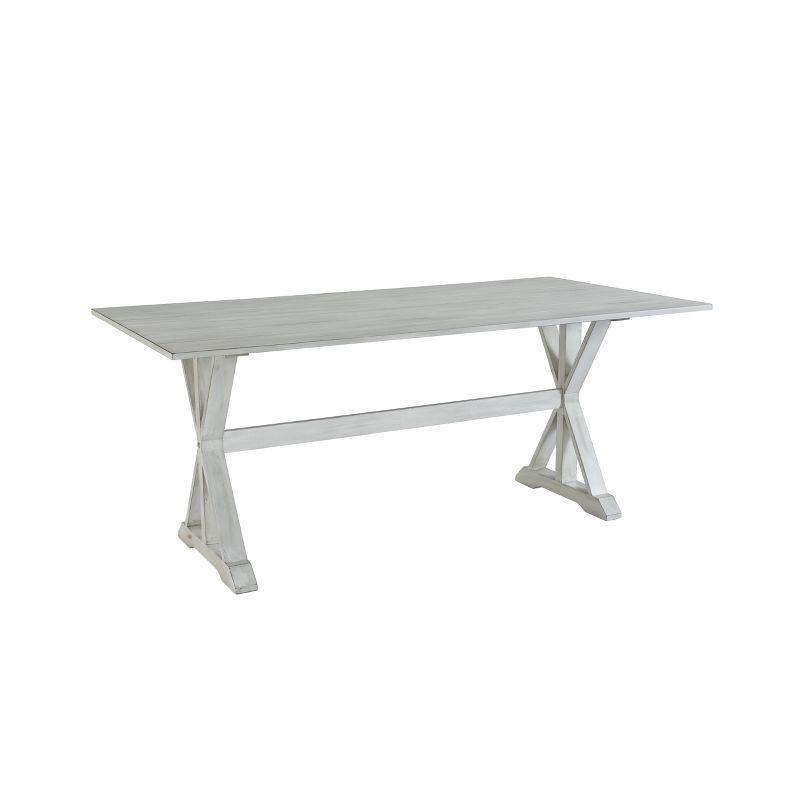 7pc Jamestown Dining Set White - Boraam: Farmhouse Style, Trestle Base, Seats Six