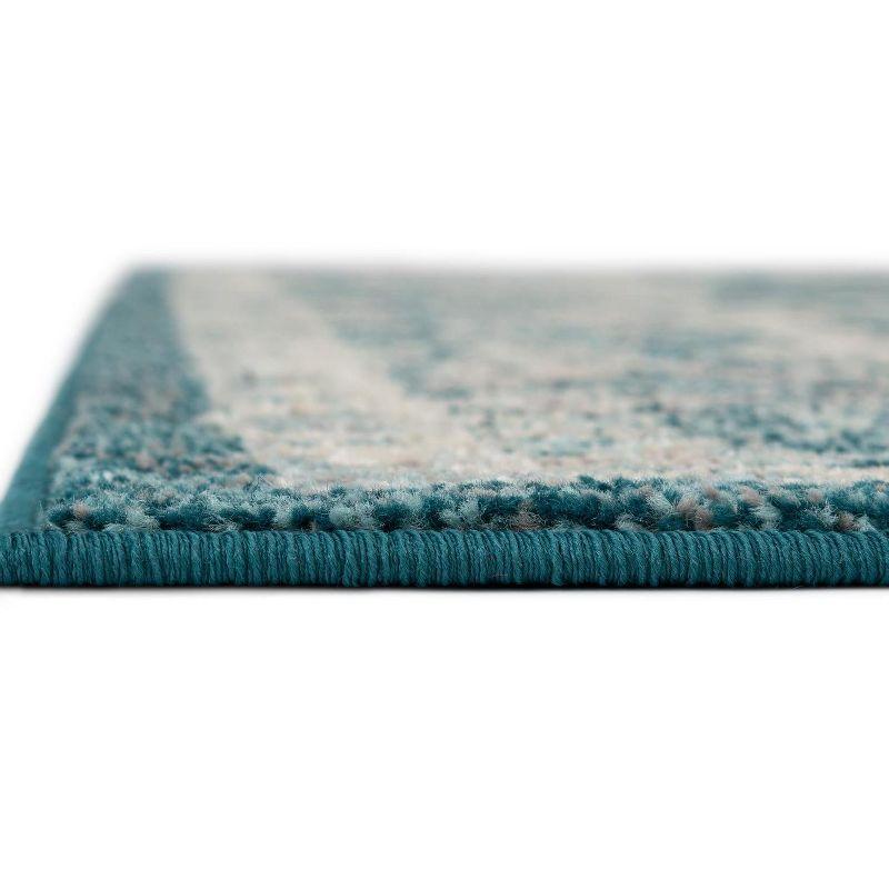 Unique Loom Penrose Collection Area Rug - Krystle (10'  x 14' 1" Rectangle Turquoise/Beige)