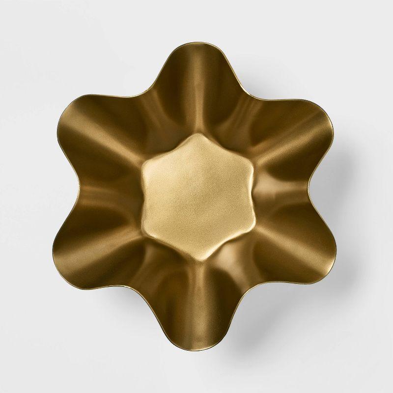 Metal Wavy Bowl Gold - Threshold™ designed with Studio McGee: Aluminum, Curved Design, Tabletop Accent Piece