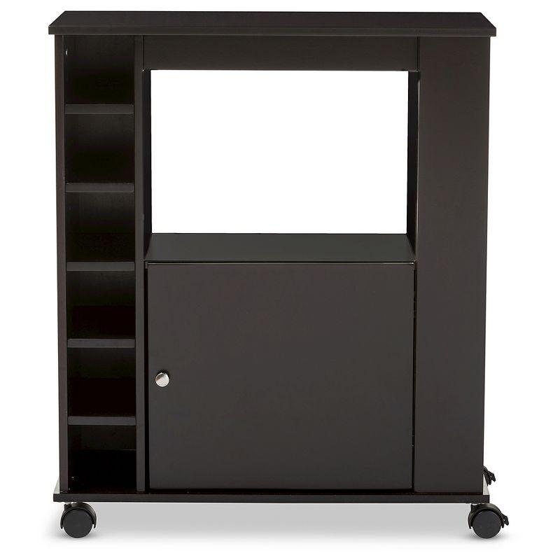 Ontario Modern & Contemporary Dark Brown Wood Modern Dry Bar & Wine Cabinet - Baxton Studio