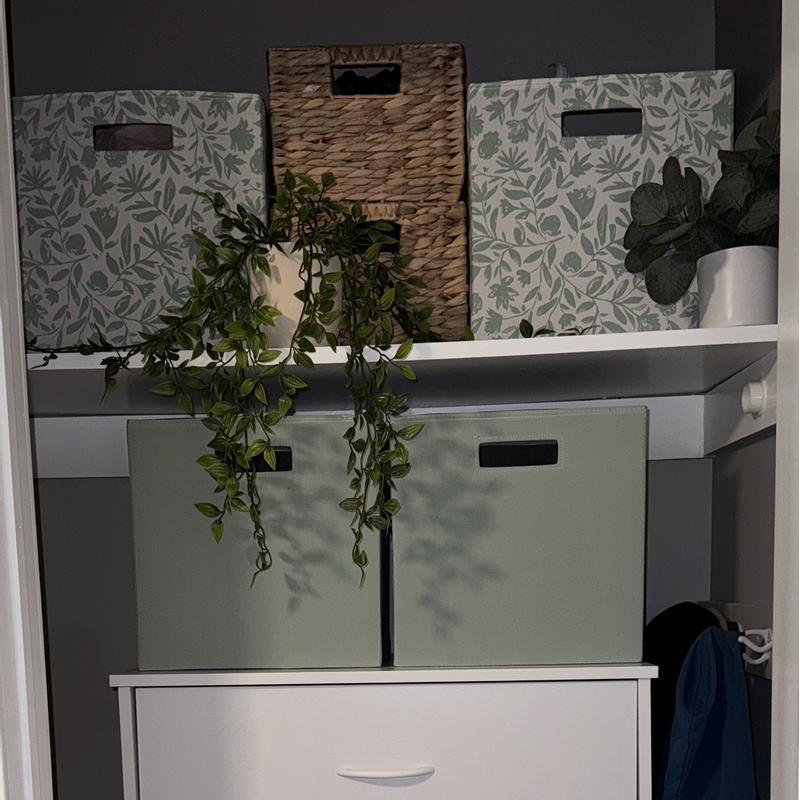 13" x 13" Fabric Bin Fiaro Print Gray/White - Brightroom™: 13 Inch Storage Cube, Decorative Storage, Polyester