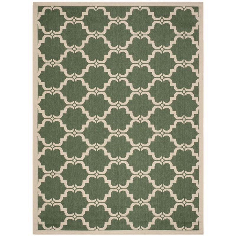 Courtyard CY6009 Power Loomed Indoor and Outdoor Area Rug - Dark Green/Beige - 8'x10' - Safavieh